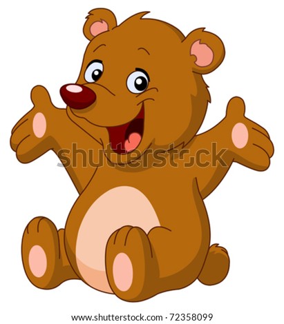 Happy teddy bear raising his arms Happy teddy bear raising his arms