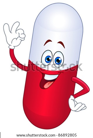 Pill Cartoon Stock Vector Illustration 86892805 : Shutterstock