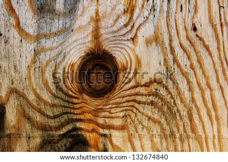 Distressed wood background with grain and knot