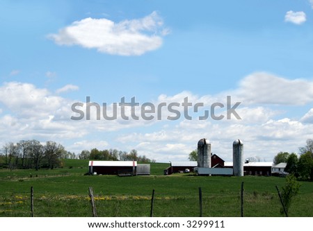 Typical rural farm scene in rural New York