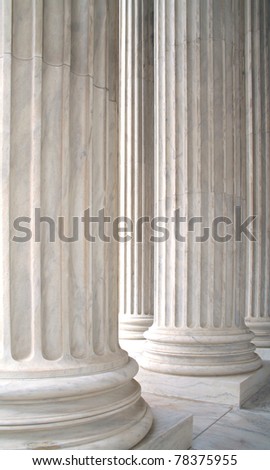 The white marble columns of the US Supreme Court