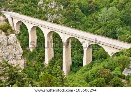 Stone Arch bridge, Cote d\'Azur, France.