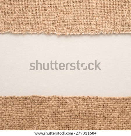Texture of the old burlap and cardboard