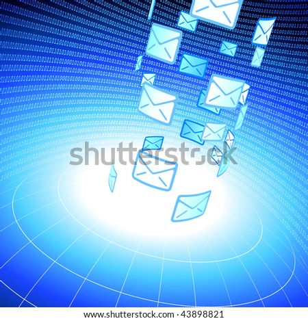 stock vector : Original Vector Illustration: Email messages into wire frame 