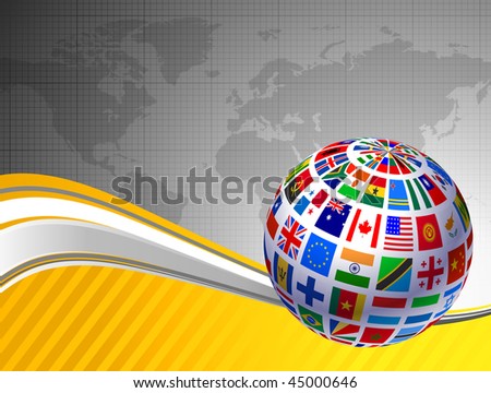 World+flags+globe