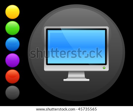 computer screen icon on round 