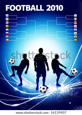 Soccer Player with Bracket on Abstract Light Background Original Illustration