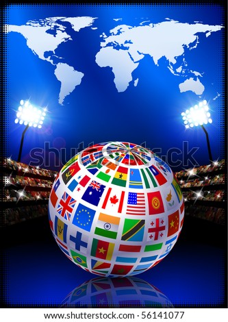 World+flags+globe