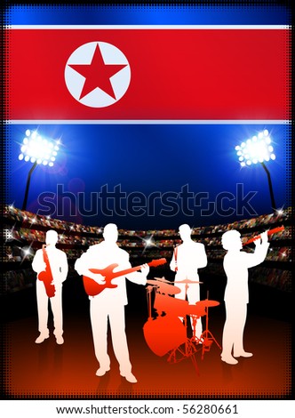 north korea flag. Band with North Korea Flag
