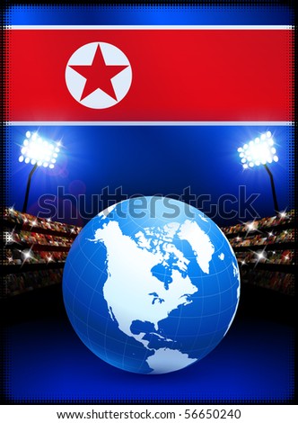 north korea flag. stock vector : North Korea