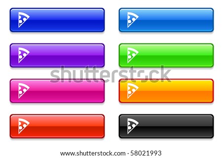 stock vector : Pizza Slice Icon on Long Button Collection Original Illustration
