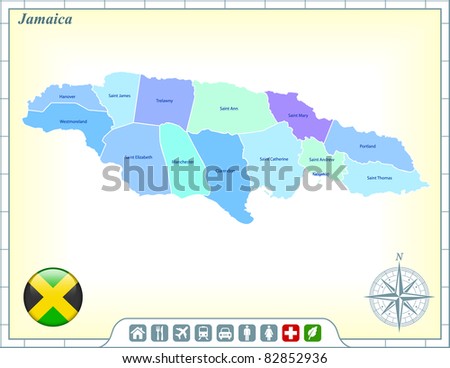 stock vector : Jamaica Map