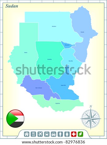 stock vector : Sudan Map with