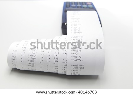 desktop calculator with paper roll