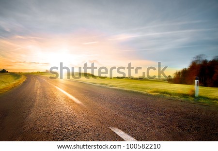Empty road with slight motion blur