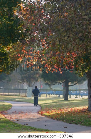 man jogging in mile square park, fountain vally, california