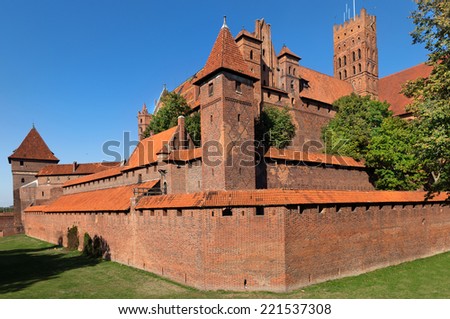 Malbork castle, Teutonic Knights\' fortress also known as Marienburg, UNESCO World Heritage Site, Poland.