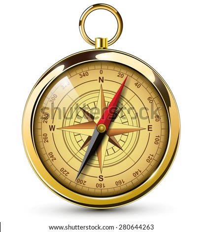 Old compass with windrose Vector Illustration Old compass with windrose Vector Illustration