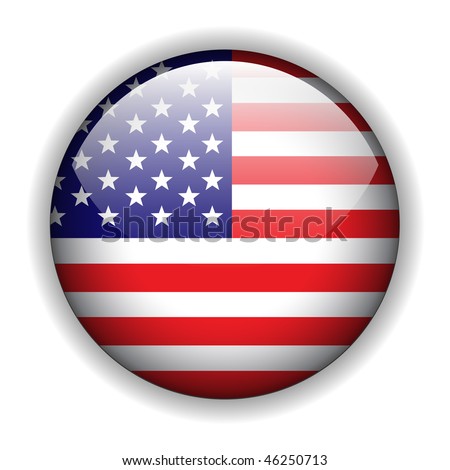 stock vector North American USA flag button vector