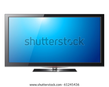 Flat  Panel on Flat Screen Tv Lcd  Plasma Realistic Vector Illustration    61245436