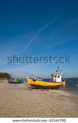Fishermen boat in the coast of Baltic