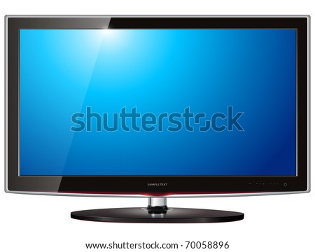 Flat on Tv Flat Screen Lcd  Plasma Realistic Vector Illustration    70058896