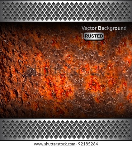 Background With Rusted Metal Texture, Vector. - 92185264 : Shutterstock