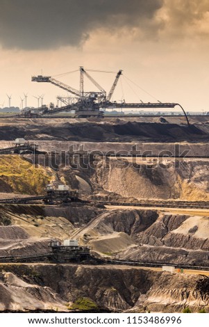 Mining equipment in a Brown Coal Open Pit Mine.