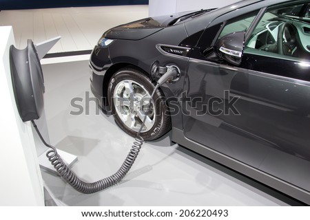 FRANKFURT, GERMANY - SEP 13: Chevrolet Volt electric car at IAA motor show on Sep 13, 2013 in Frankfurt. More than 1.000 exhibitors from 35 countries are present at the world\'s largest motor show.