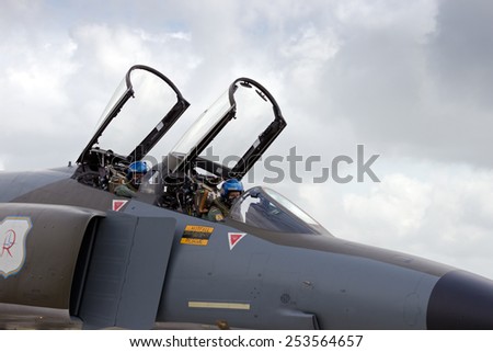 WITTMUND, GERMANY- JUNE 29: German F-4 Phantom after it\'s last flight before decommisioned on June 29, 2013 at Wittmund , Germany. The F-4 Phantom has flown 40 years with the German Air Force.