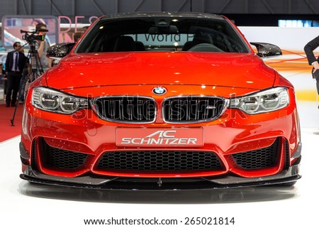GENEVA, SWITZERLAND - MARCH 3, 2015: AC Schnitzer BMW M4 at the 85th International Geneva Motor Show in Palexpo, Geneva.