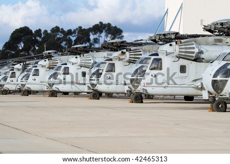 Military helicopter line-up