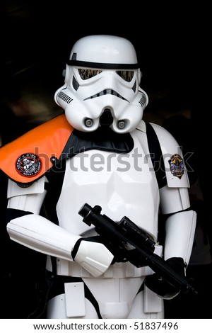 HAARZUILENS, THE NETHERLANDS - APRIL 25: Star Wars Trooper at the Elf Fantasy Fair on April 25, 2010 in Haarzuilens, The Netherlands