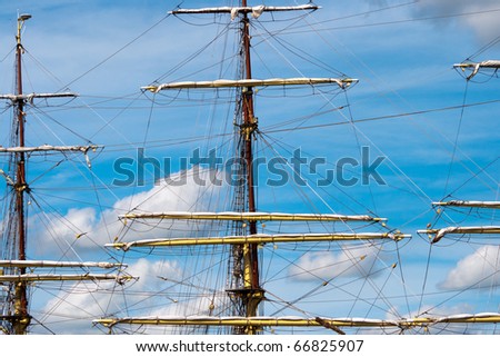Vintage sailing ship mast
