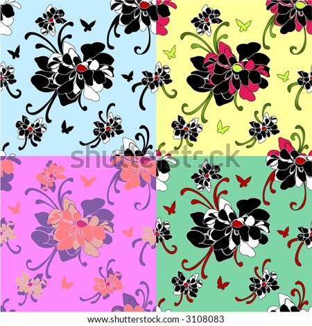 girly wallpaper backgrounds. stock photo : Seamless wallpaper with an Asian peony motif