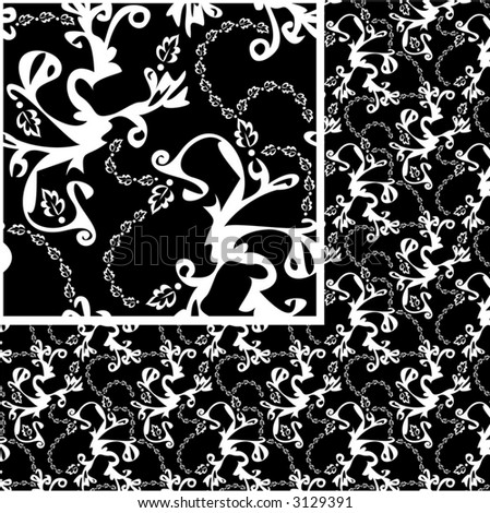 black and white patterns backgrounds. stock vector : Black and white