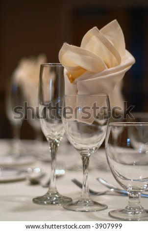 stock photo Elegant table setting at a wedding reception
