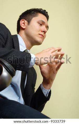 Calm and composed businessman making up his mind