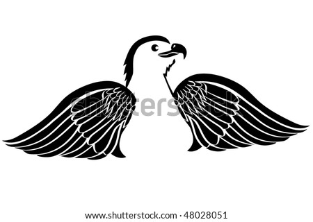 stock vector Eagle tattoo wings