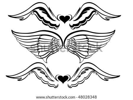 eagle wings tattoo. stock vector : Eagle wings