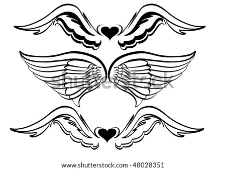 stock photo Eagle wings tattoo