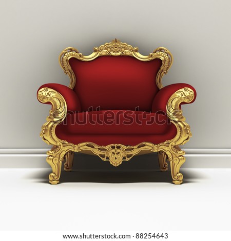 red armchair and white wall
