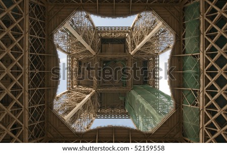 View of Eiffel Tower from Directly Below.