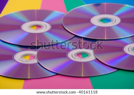 The group disks on the colorful background