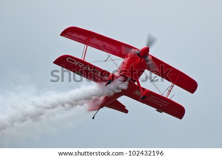 SALINAS, CA - SEPT 24: Sean D. Tucker demonstrates precision of flying and the highest level of pilot skills during the California International Airshow, on September 24, 2011, Salinas, CA.