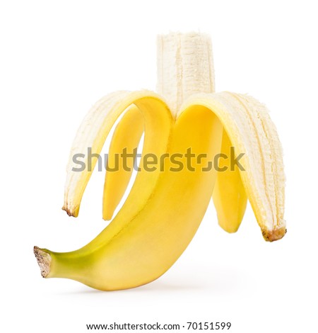 Banana Half Peeled