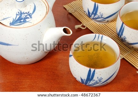 Green Tea in Traditional Tea Set