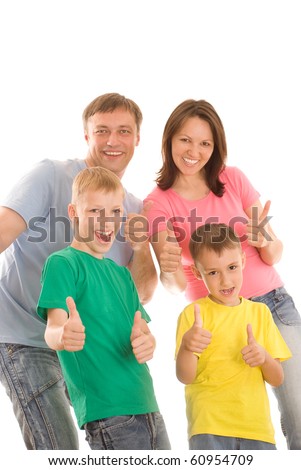 happy family  on a white background