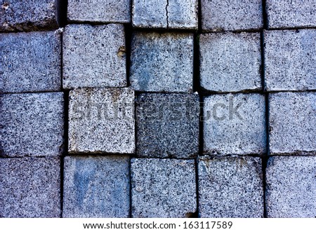 Texture of square granite light blue blocks