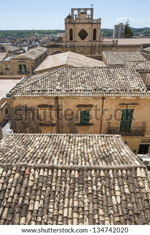 europe, italy, sicily,siracusa, roof tiles of noto